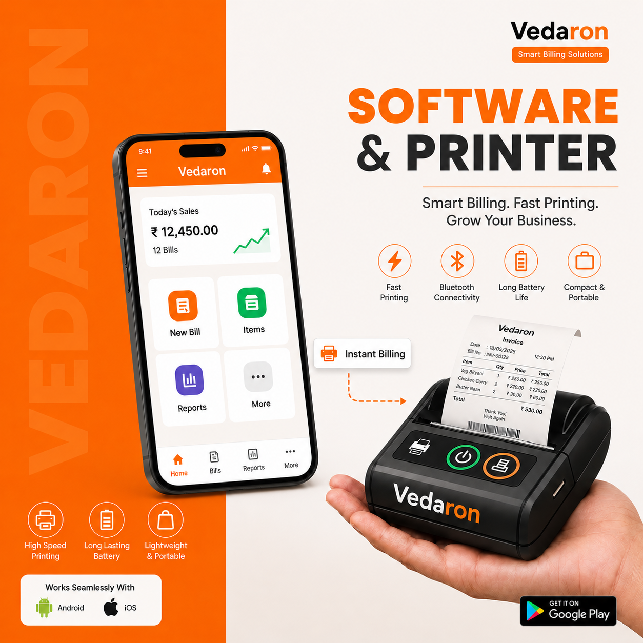 Vedaron POS — one app for every business, software and thermal printer